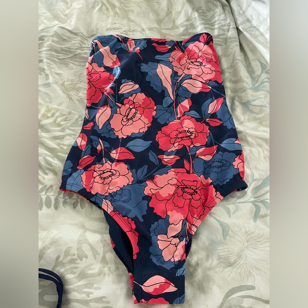 Floral strapless One-Piece Swimsuit